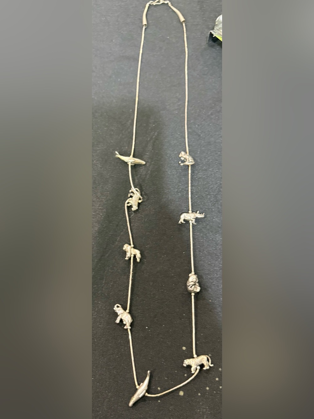 Vintage Native American Animal Fetish silver necklace